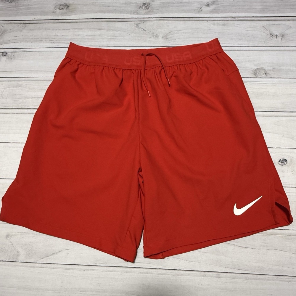 Nike Shorts Mens XL Red USA America Dri-Fit Flex Training Running 8" CQ4262-657